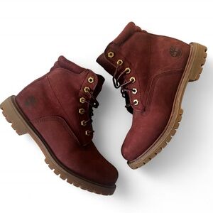 Timberland Waterville 6-inch waterproof boots in burgundy nubuck Women’s Sz 8